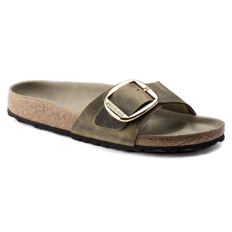 BIRKENSTOCK Madrid Big Buckle Natural Leather Oiled Black Classic Fit detail