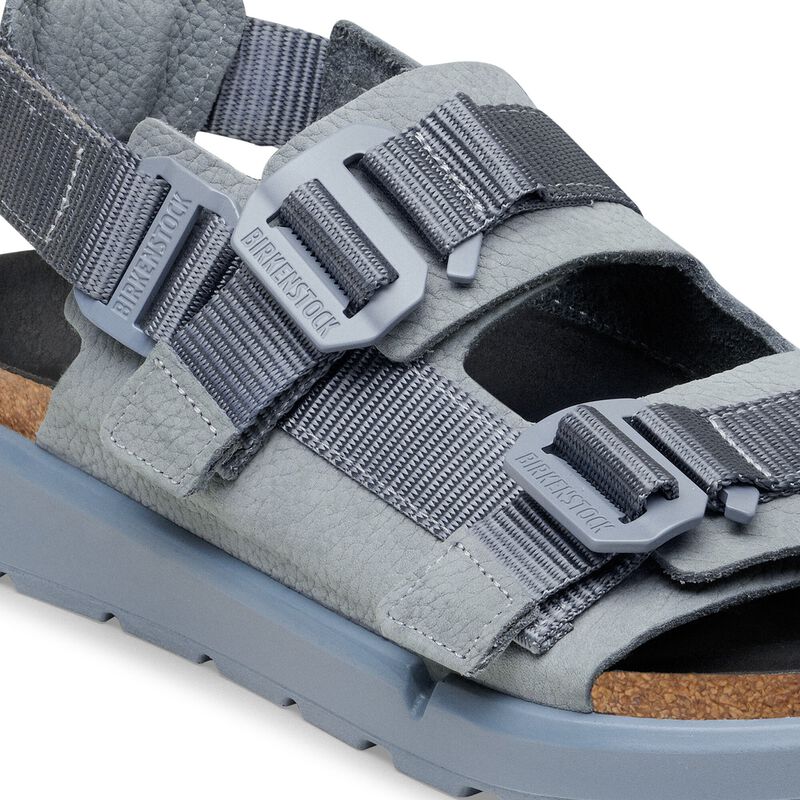 BIRKENSTOCK Shinjuku Natural Leather/Textile Basalt Gray Contour Sole detail