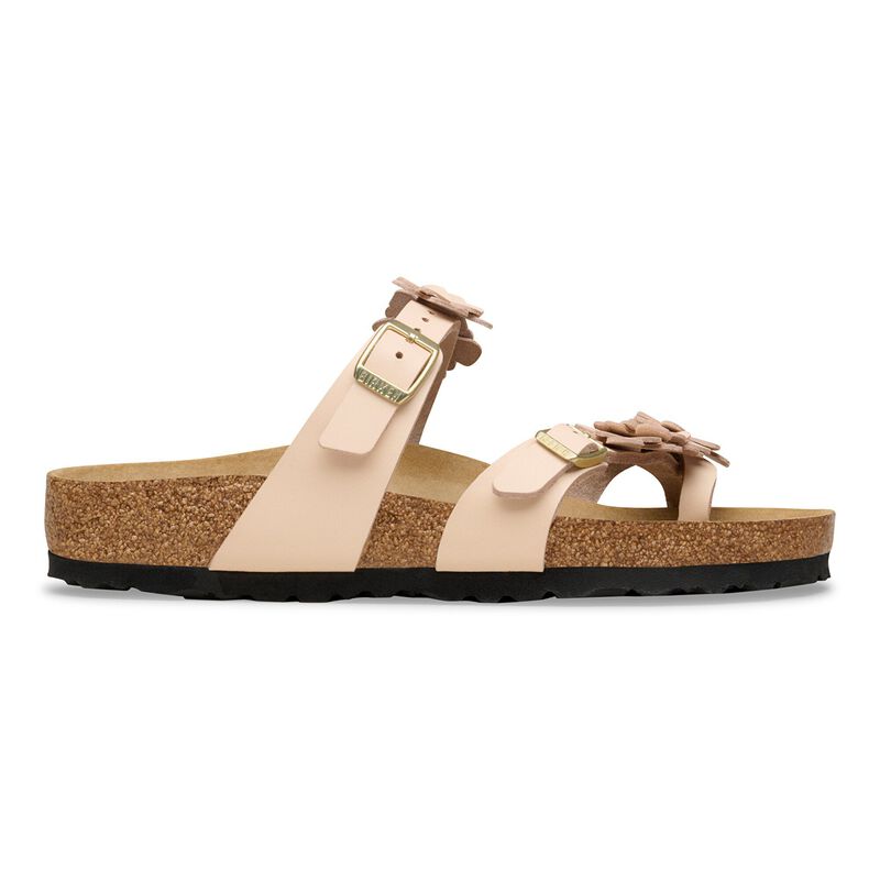 BIRKENSTOCK Mayari Flower Embellishment Natural Leather Light Rose Soft Footbed detail