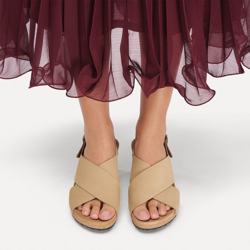 BIRKENSTOCK Samira Nubuck Leather Sandcastle Trail Easy detail