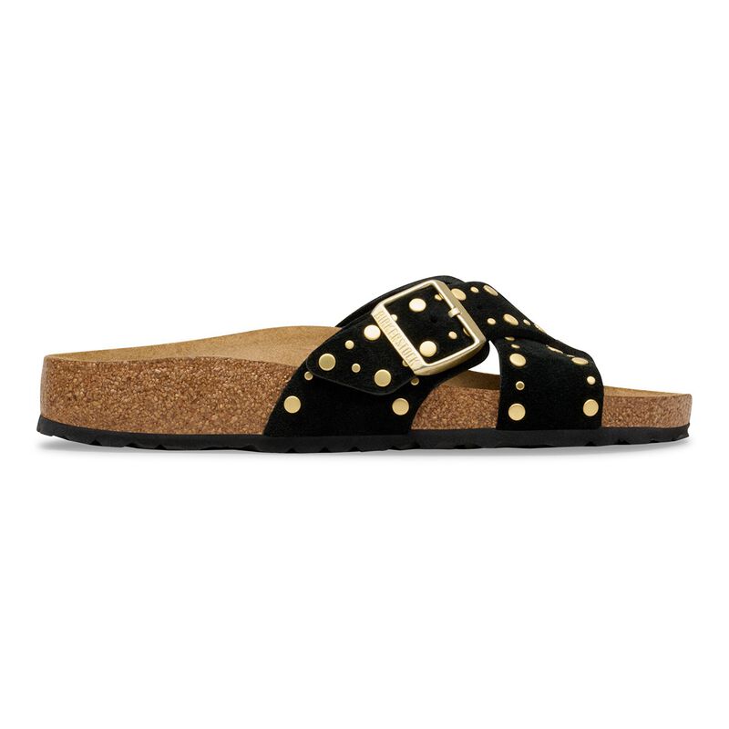 BIRKENSTOCK Siena Rivet Suede Leather Black Easy Walk detail