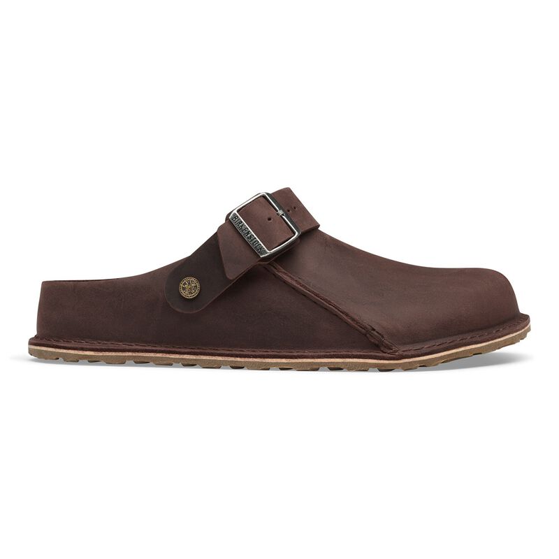 BIRKENSTOCK Lutry Premium Wider Strap Natural Leather Oiled Habana Soft Sole detail