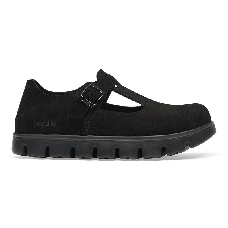 BIRKENSTOCK Paris Chunky Suede Leather Black City Comfort detail
