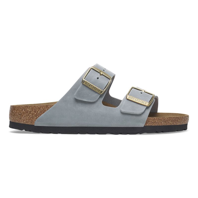 BIRKENSTOCK Arizona Waxy Leather Basalt Gray Daily Comfort detail
