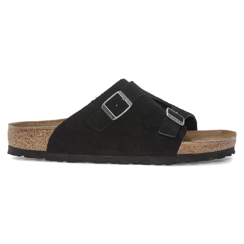 BIRKENSTOCK Zürich Suede Leather Black Lounge Fit detail