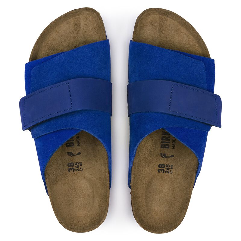 BIRKENSTOCK Kyoto Nubuck Leather/Suede Ultra Blue Soft Sole detail