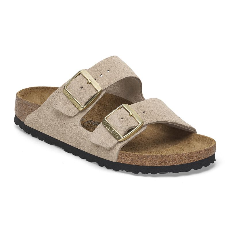 BIRKENSTOCK Arizona Suede Leather Taupe Soft Sole detail