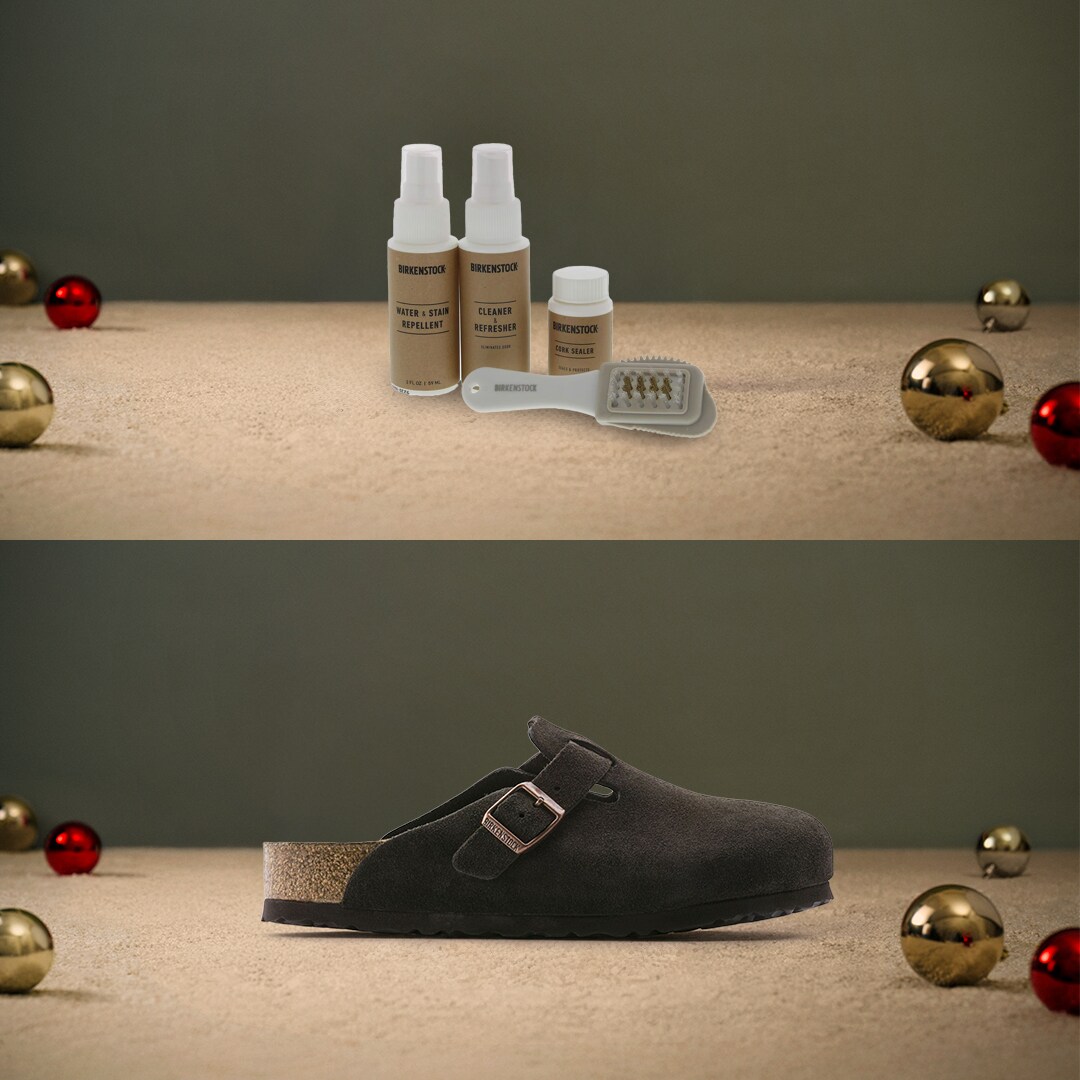 Boston Suede Leather Mocha & Deluxe Shoe Care Kit