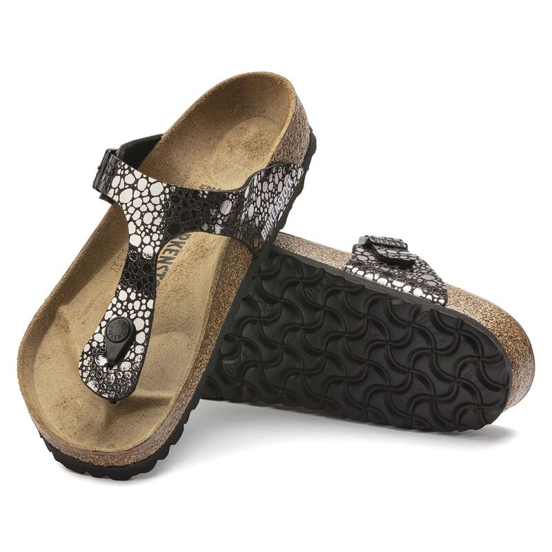BIRKENSTOCK Gizeh Birko-Flor Metallic Stones Black Soft Sole detail