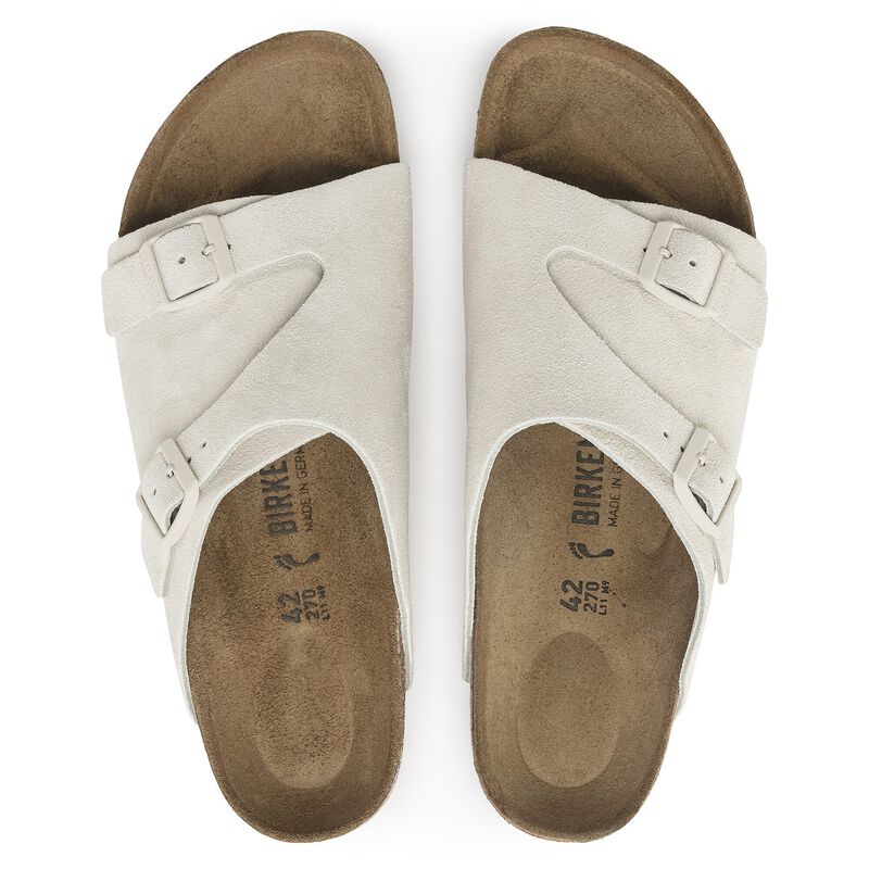BIRKENSTOCK Zürich Suede Leather Antique White Classic Fit detail