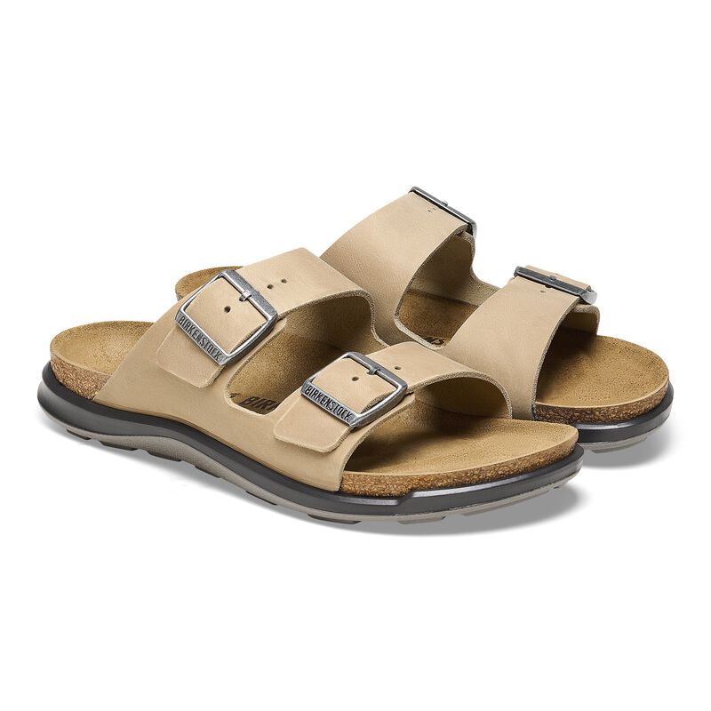 BIRKENSTOCK Arizona Crosstown Waxy Leather Tobacco Brown Classic Fit detail
