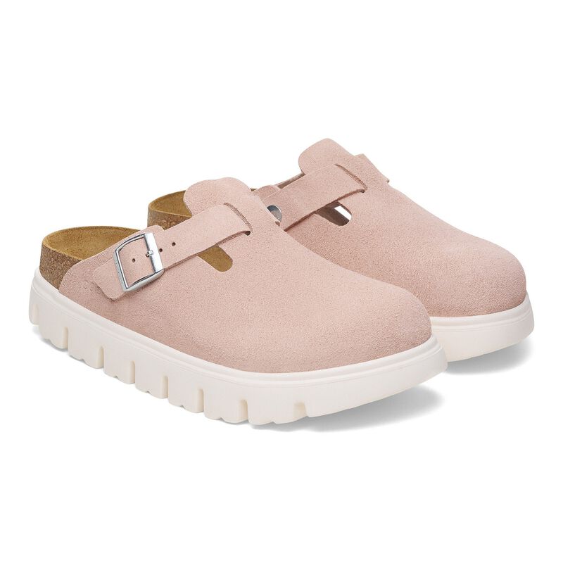 BIRKENSTOCK Boston Chunky Suede Leather Light Rose City Comfort detail