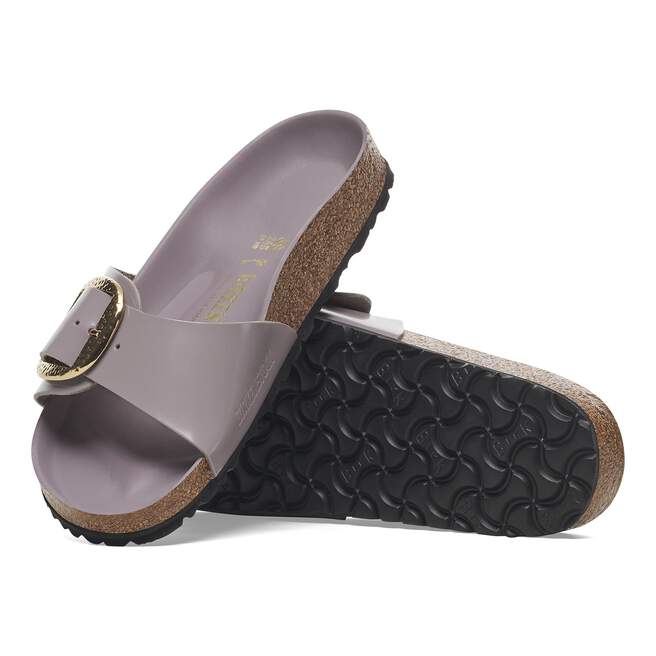 Madrid Hammered Big Buckle Natural Leather Patent
