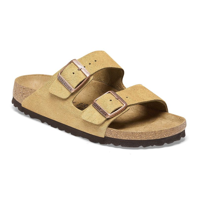 BIRKENSTOCK Arizona Suede Leather Taupe Soft Sole detail