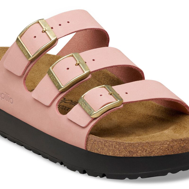 BIRKENSTOCK Florida Flex Platform Nubuck Leather Pink Clay Walk Edit detail