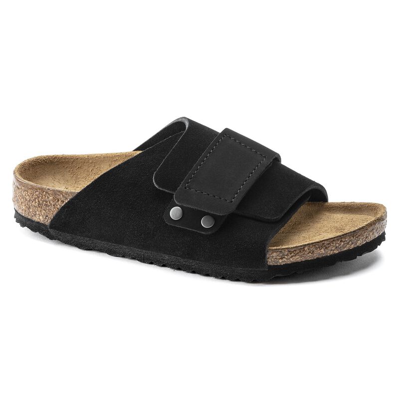 BIRKENSTOCK Kyoto Kids Suede Leather Nubuck Taupe Lounge Fit detail