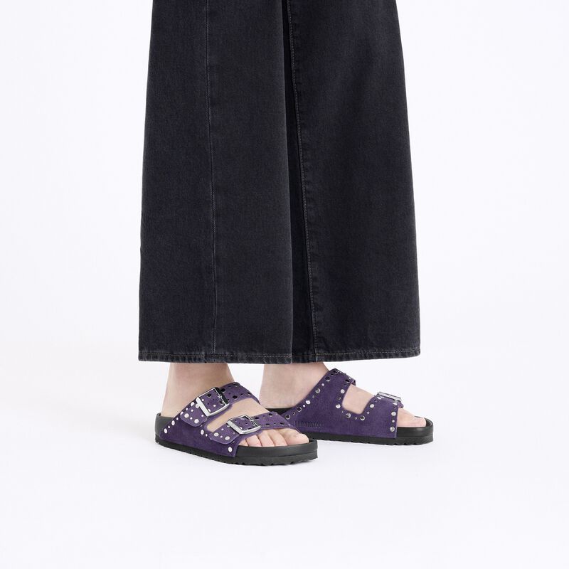BIRKENSTOCK Arizona Rivets Suede Leather Acai Soft Sole detail