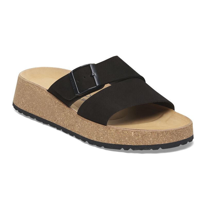 BIRKENSTOCK Almina Nubuck Leather Black Daily Comfort detail