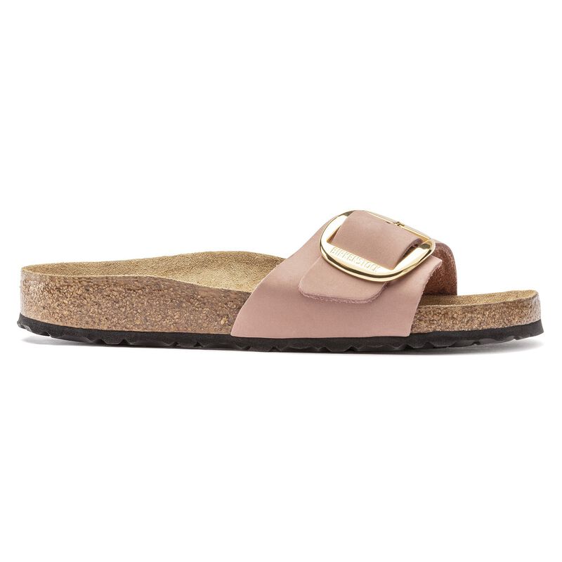 BIRKENSTOCK Madrid Big Buckle Nubuck Leather Old Rose Soft Footbed detail