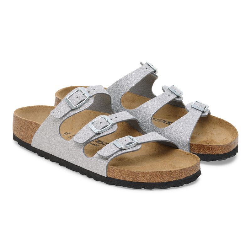BIRKENSTOCK Florida Birko-Flor Shiny Glitter Silver Trail Easy detail
