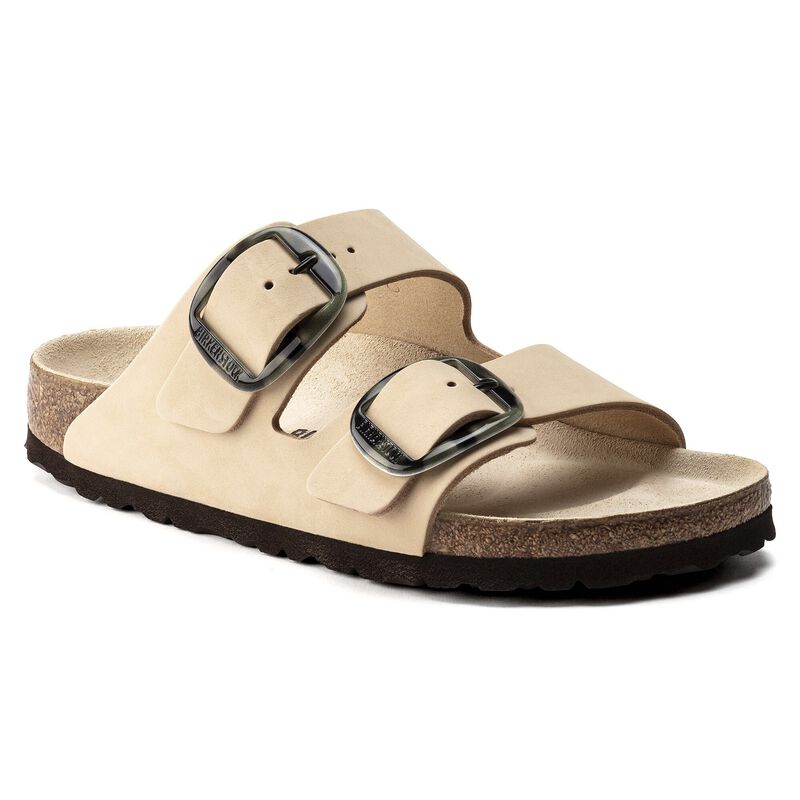 BIRKENSTOCK Arizona Big Buckle Nubuck Leather Almond Trail Easy detail
