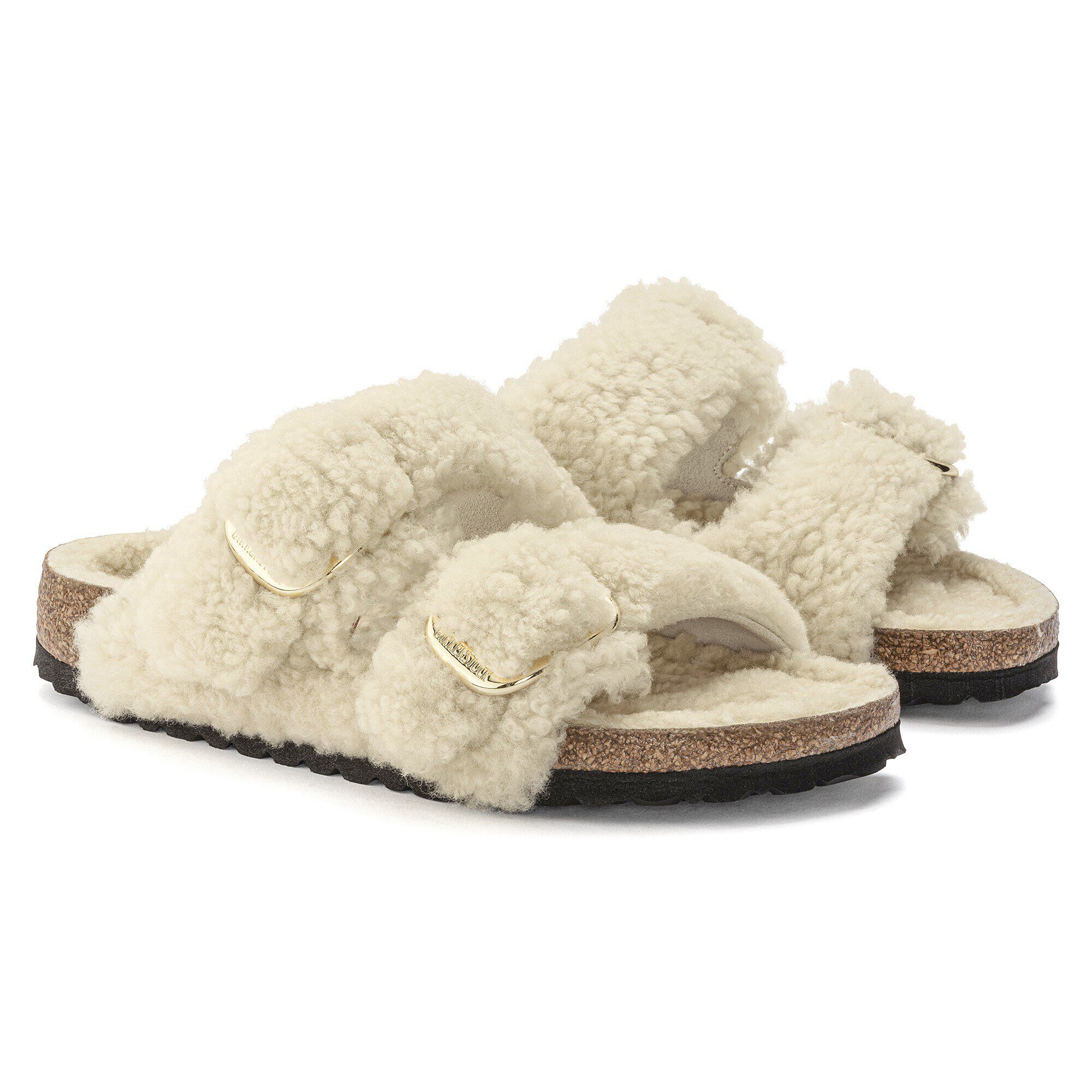 BIRKENSTOCK アリゾナ ビッグバックルテディ/エッグシェルファー Arizona Big Buckle Shearling in Color Teddy Eggshell