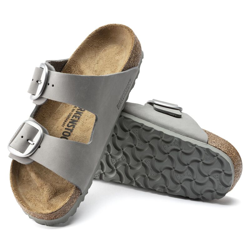 BIRKENSTOCK Arizona Big Buckle Nubuck Leather Dove Gray City Comfort detail