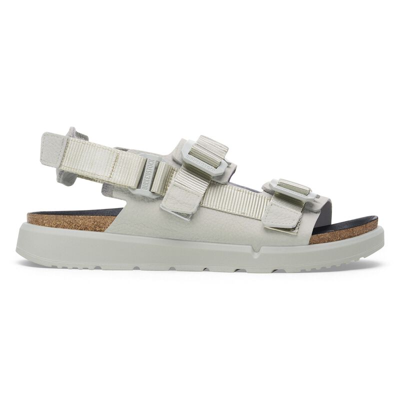 BIRKENSTOCK Shinjuku Leather-Textile Mineral Gray Daily Comfort detail