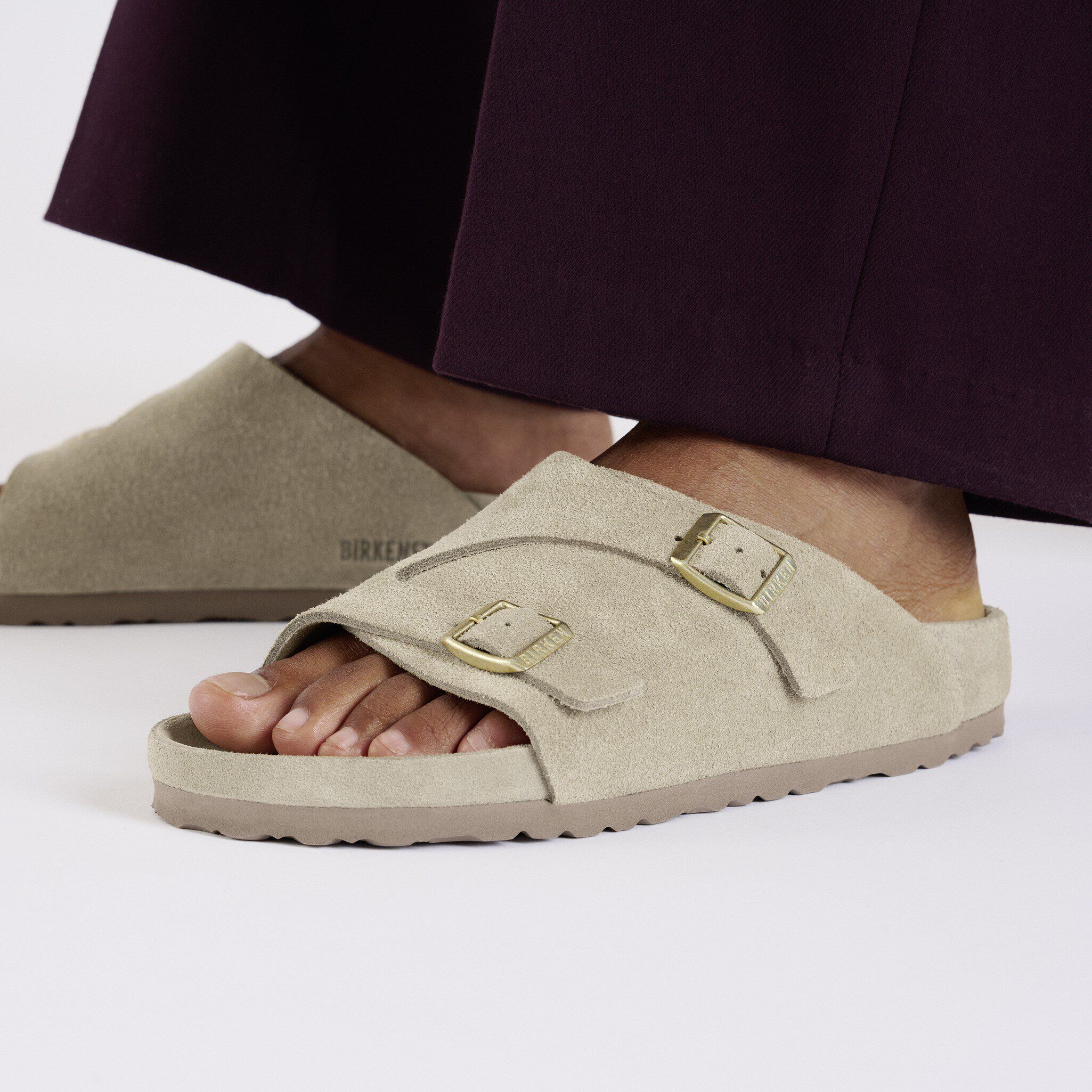 Zürich Suede Leather in Color Taupe | BIRKENSTOCK US