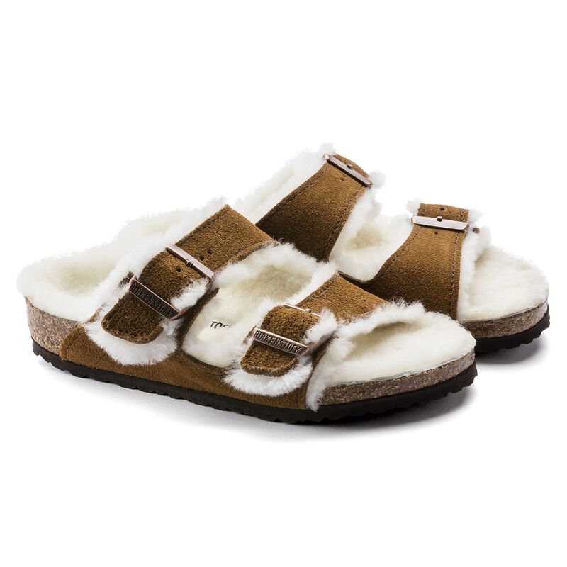 BIRKENSTOCK Arizona Shearling Kids Suede Leather Mink Trail Easy detail