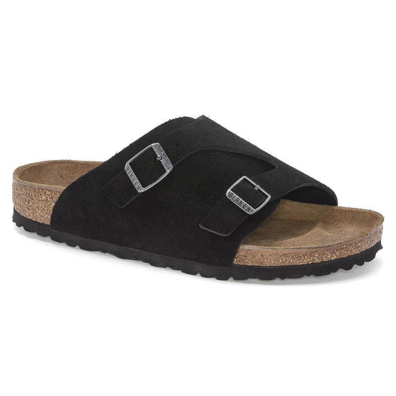 BIRKENSTOCK Zürich Suede Leather Black Lounge Fit detail
