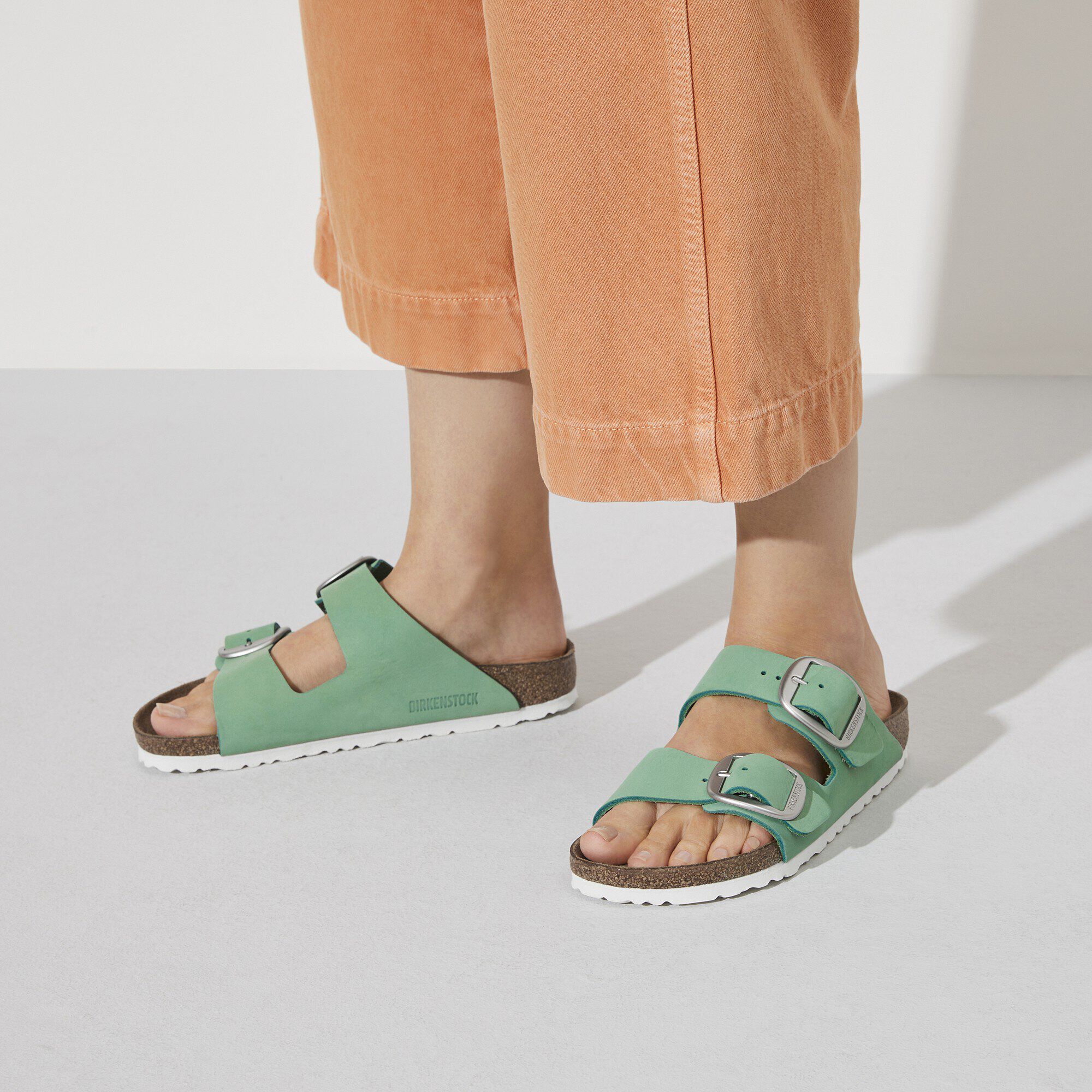 Arizona Big Buckle Nubuck Leather in Color Bold Jade | BIRKENSTOCK US
