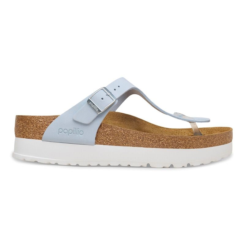 BIRKENSTOCK Gizeh Flex Platform Nubuck Leather Baby Blue Walk Edit detail