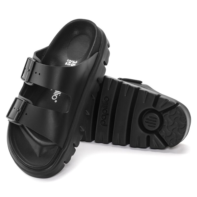 BIRKENSTOCK Arizona Chunky Natural Leather Black Soft Sole detail