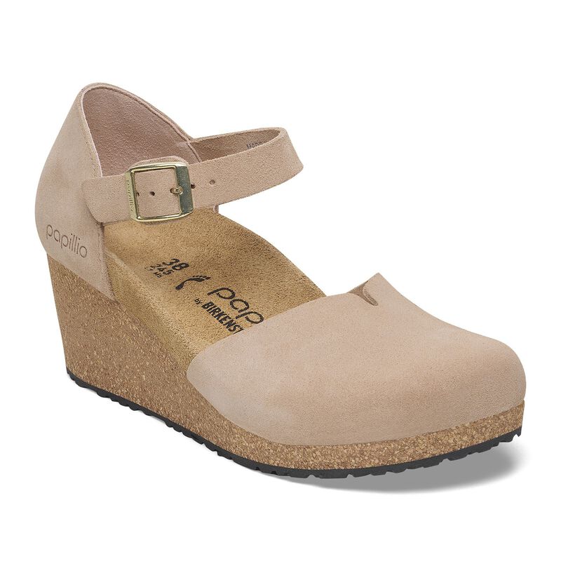 BIRKENSTOCK Mary Suede Leather Warm Sand Soft Sole detail