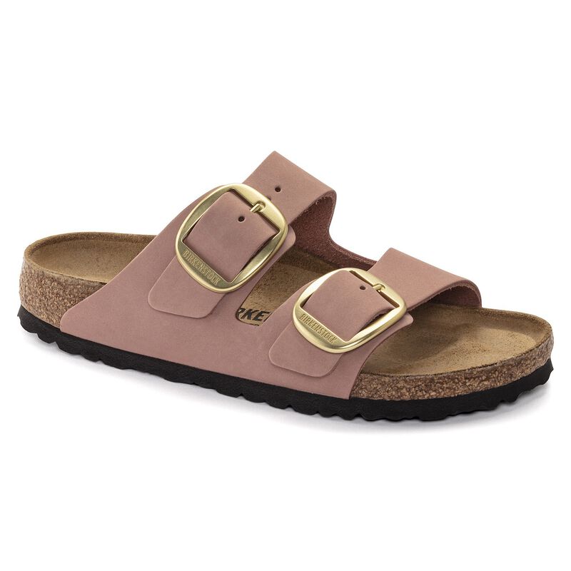 BIRKENSTOCK Arizona Big Buckle Nubuck Leather Soft Pink Soft Sole detail