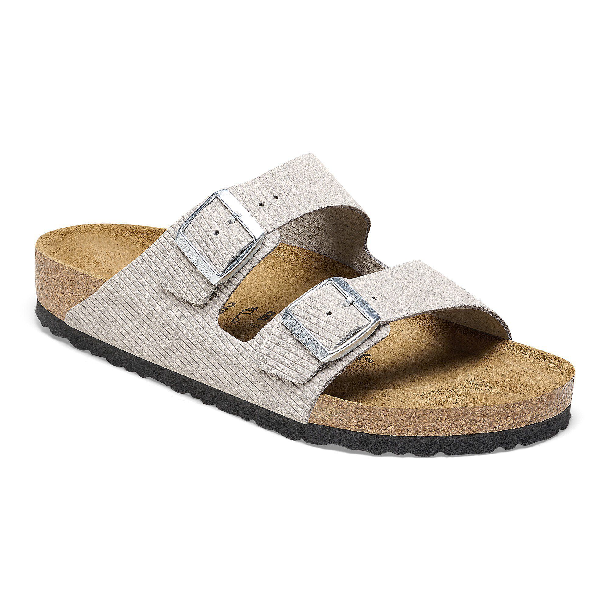 Arizona Suede Embossed in Color Corduroy Stone Coin | BIRKENSTOCK US