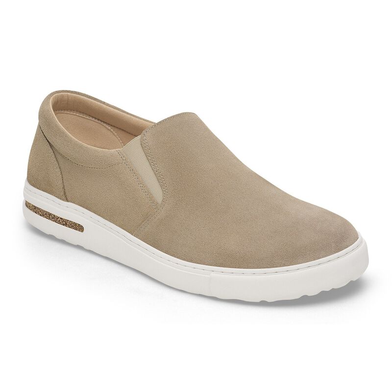 BIRKENSTOCK Oswego Suede Leather Taupe Trail Easy detail