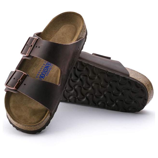 arizona soft footbed tobacco oiled leather in Color Brown cushioned support Birkenstock Arizona Soft Footbed Tobacco