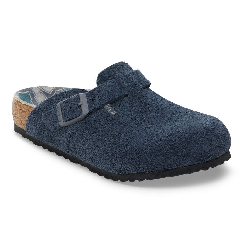 BIRKENSTOCK Boston Kids Suede Leather New Navy Lounge Fit detail