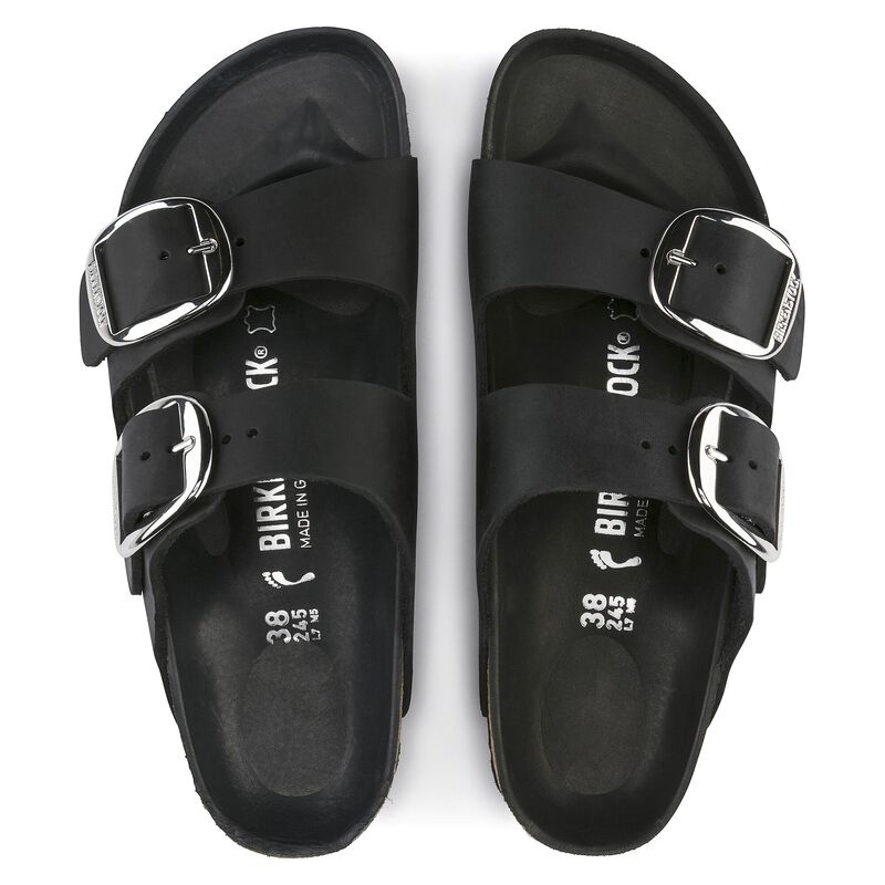 BIRKENSTOCK Arizona Big Buckle Natural Leather Oiled Black City Comfort detail