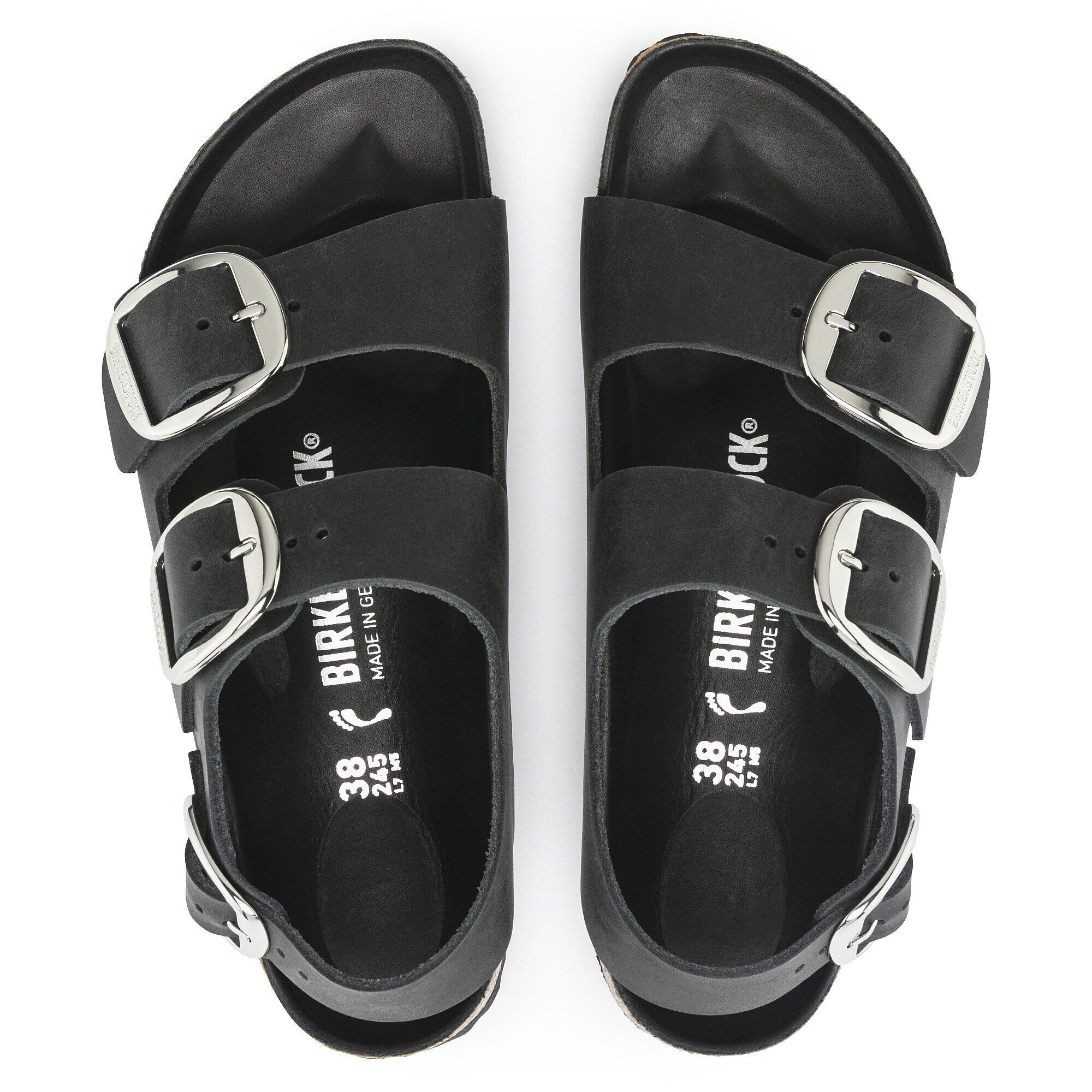 Milano Big Buckle Oiled Leather in Color Black | BIRKENSTOCK US