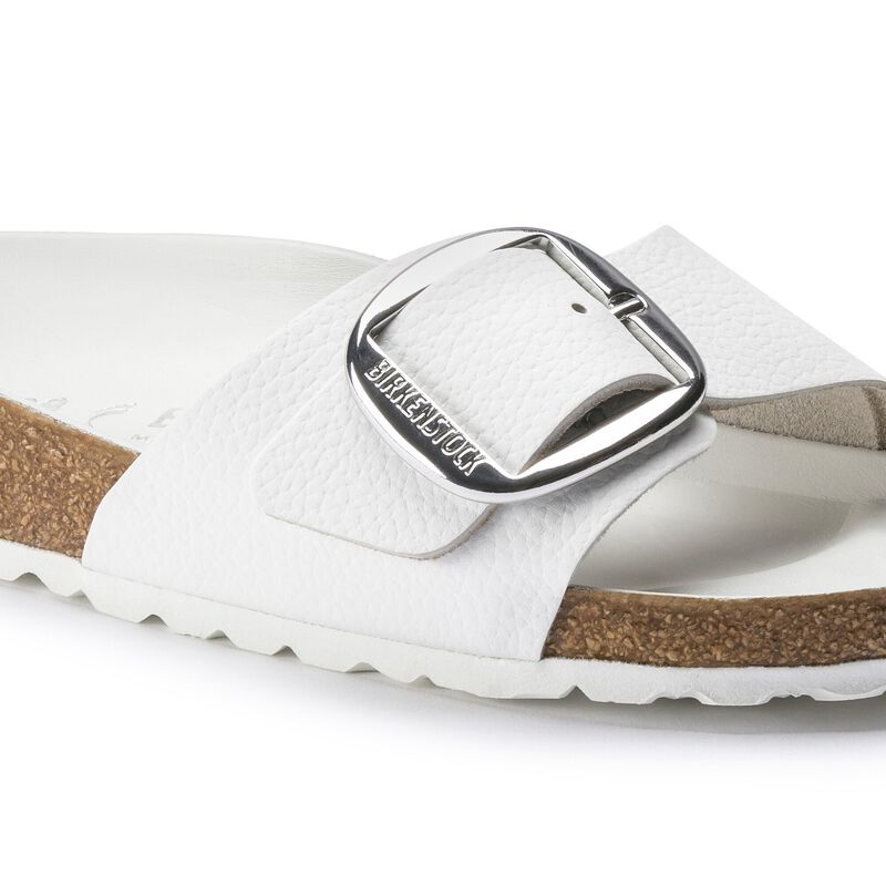 BIRKENSTOCK Madrid Big Buckle Natural Leather White Lounge Fit detail