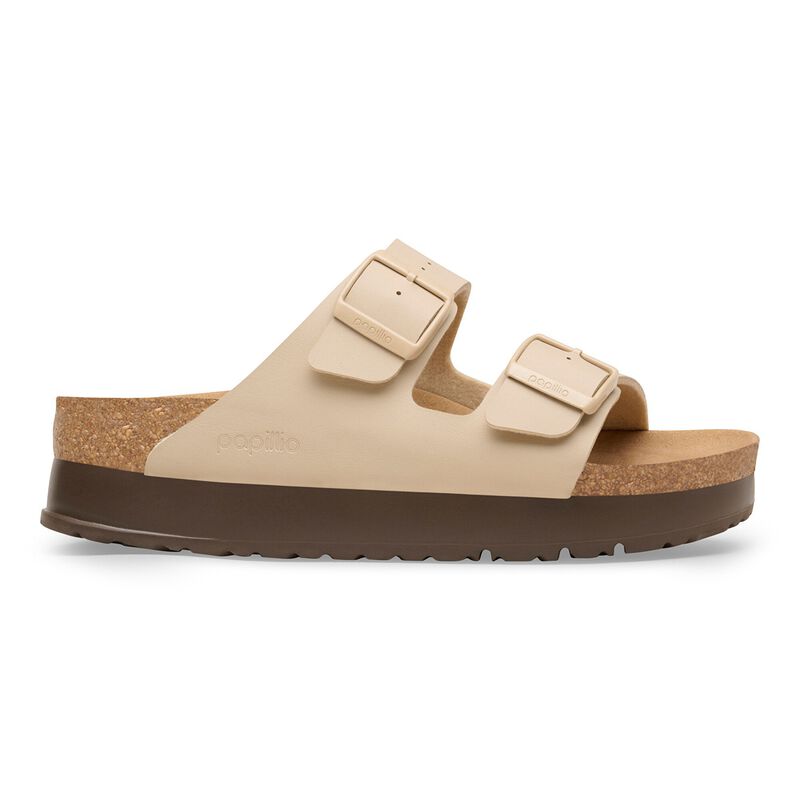 BIRKENSTOCK Arizona Flex Platform Birko-Flor Sandcastle Soft Footbed detail