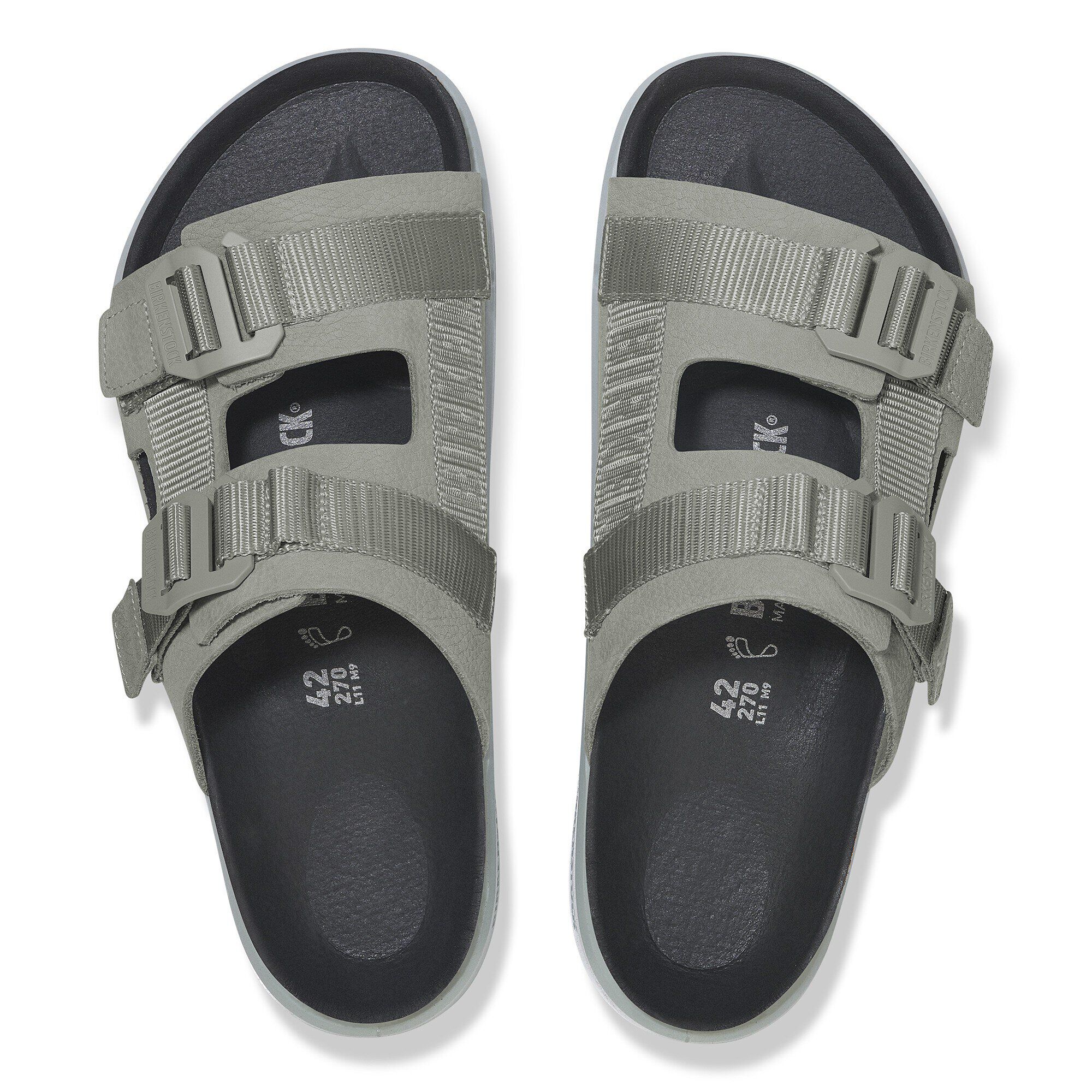 Birkenstock シンジュク Shinjuku 2 Strap Leather-Textile in Color Pure Sage