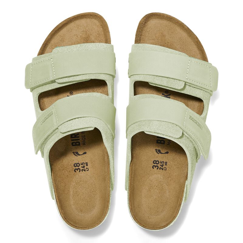 BIRKENSTOCK Uji Nubuck Leather/Suede Faded Lime detail