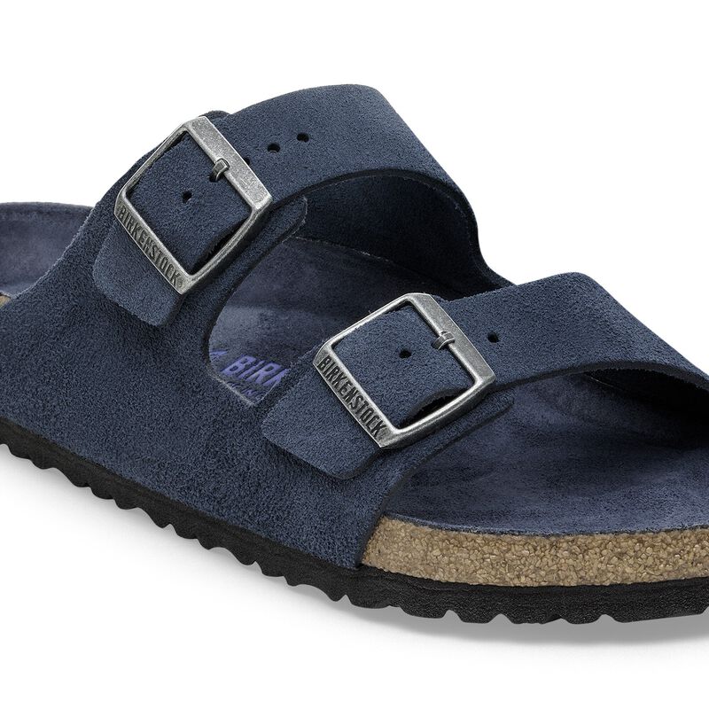 BIRKENSTOCK Arizona Soft Footbed Suede Leather New Navy Tonal City Comfort detail