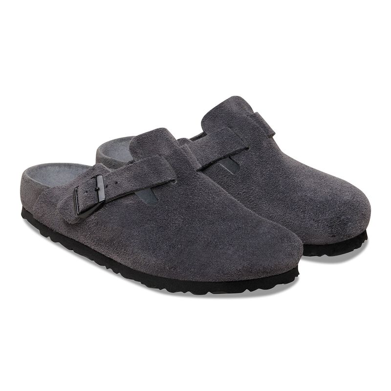 BIRKENSTOCK Boston Suede Leather Charcoal Trail Easy detail