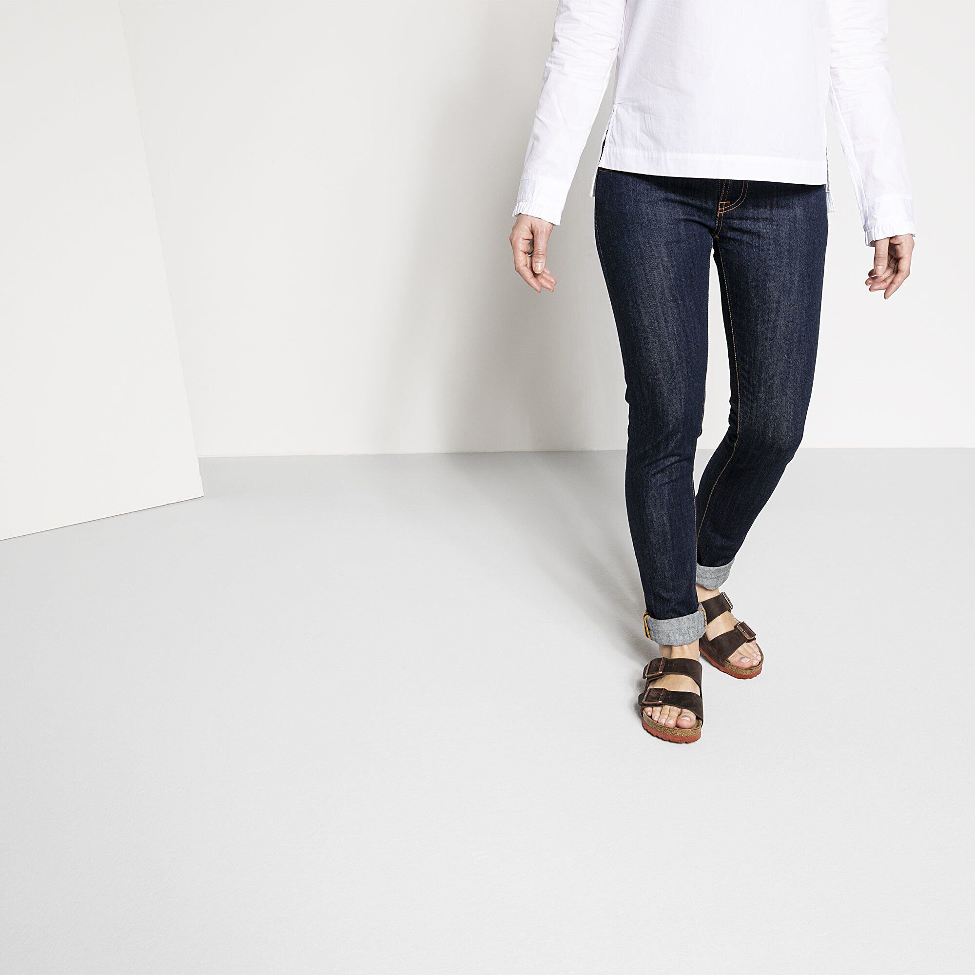 Arizona Soft Footbed Oiled Leather with a female model