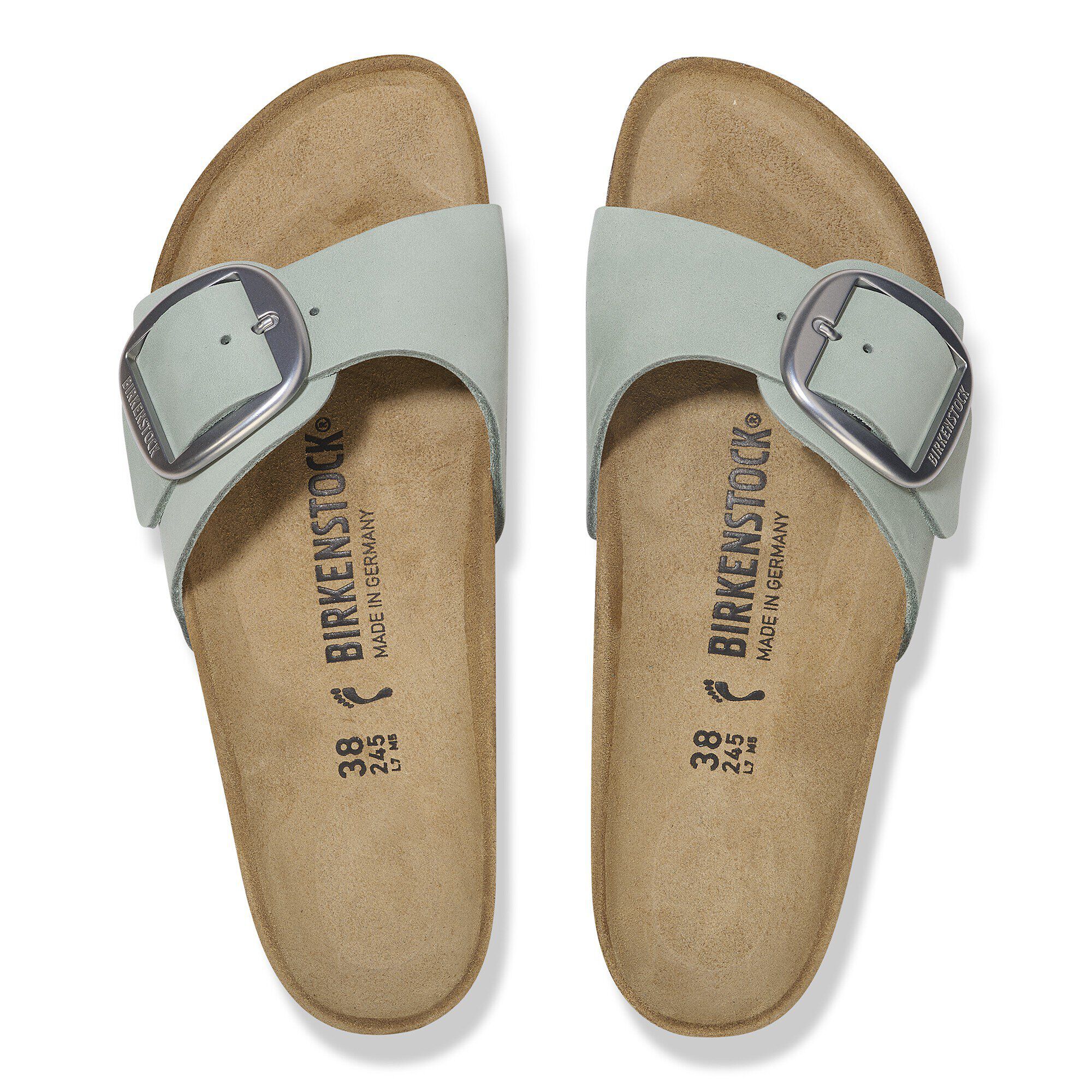 Madrid Big Buckle Nubuck Leather in Color Pure Sage